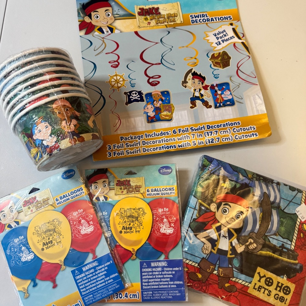 Disney Jake and the Never Land Pirates Party Supplies Bundle Napkins Cups Decor